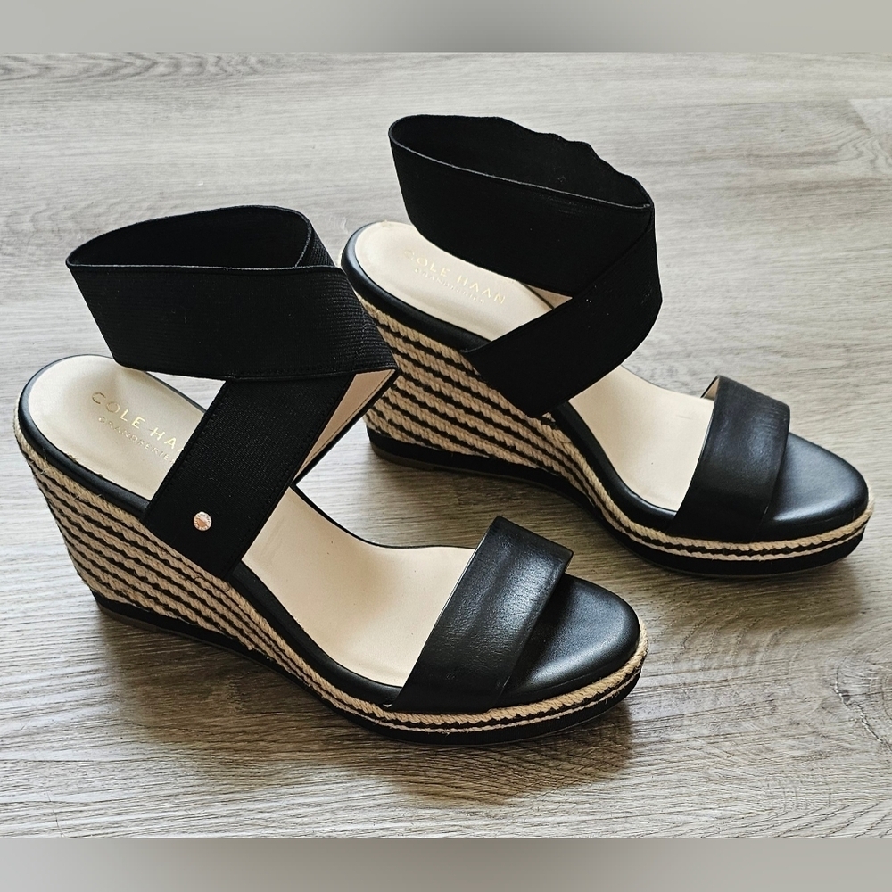Cole Haan Cloudfeel Espadrille Wedge Sandals – Size 7.5